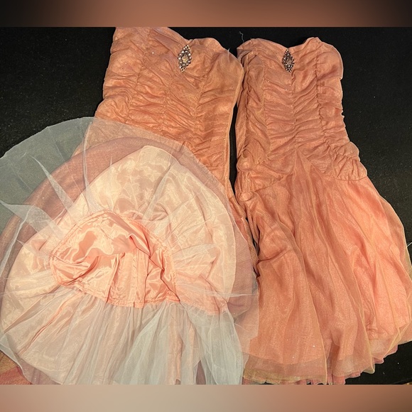 Love Tease Strapless Pleated Corset Gowns Metallic Blush Pink NWT (7) - Picture 11 of 14